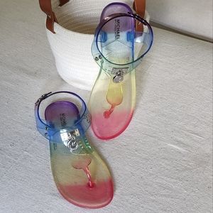 Michael Kors Rainbow Jelly Sandals Big Girls Youth 4
